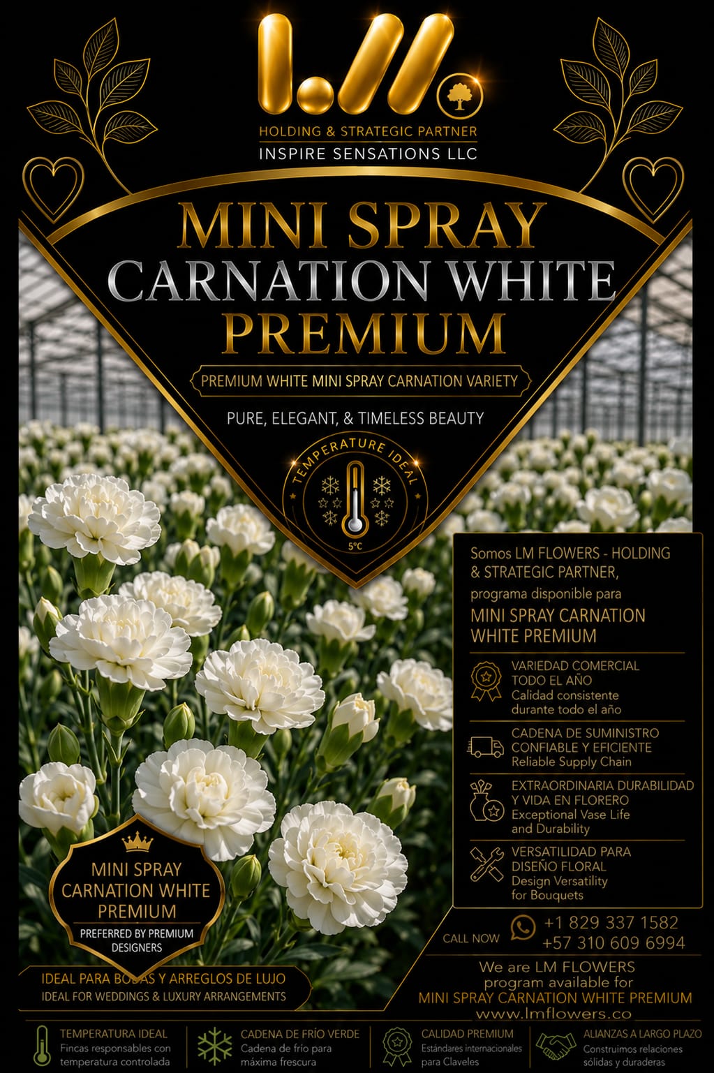 Mini Spray Carnation White